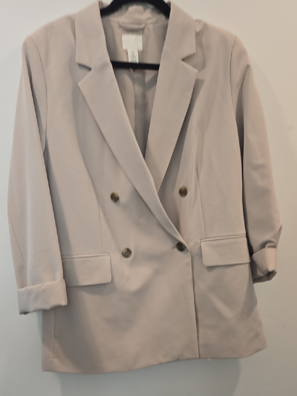H&M Double-Breasted Beige Blazer Jacket